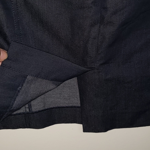 TALBOTS- Dark Stretch Denim Pencil Skirt w Lace Up Front, Size 4 Petite - Picture 5 of 7